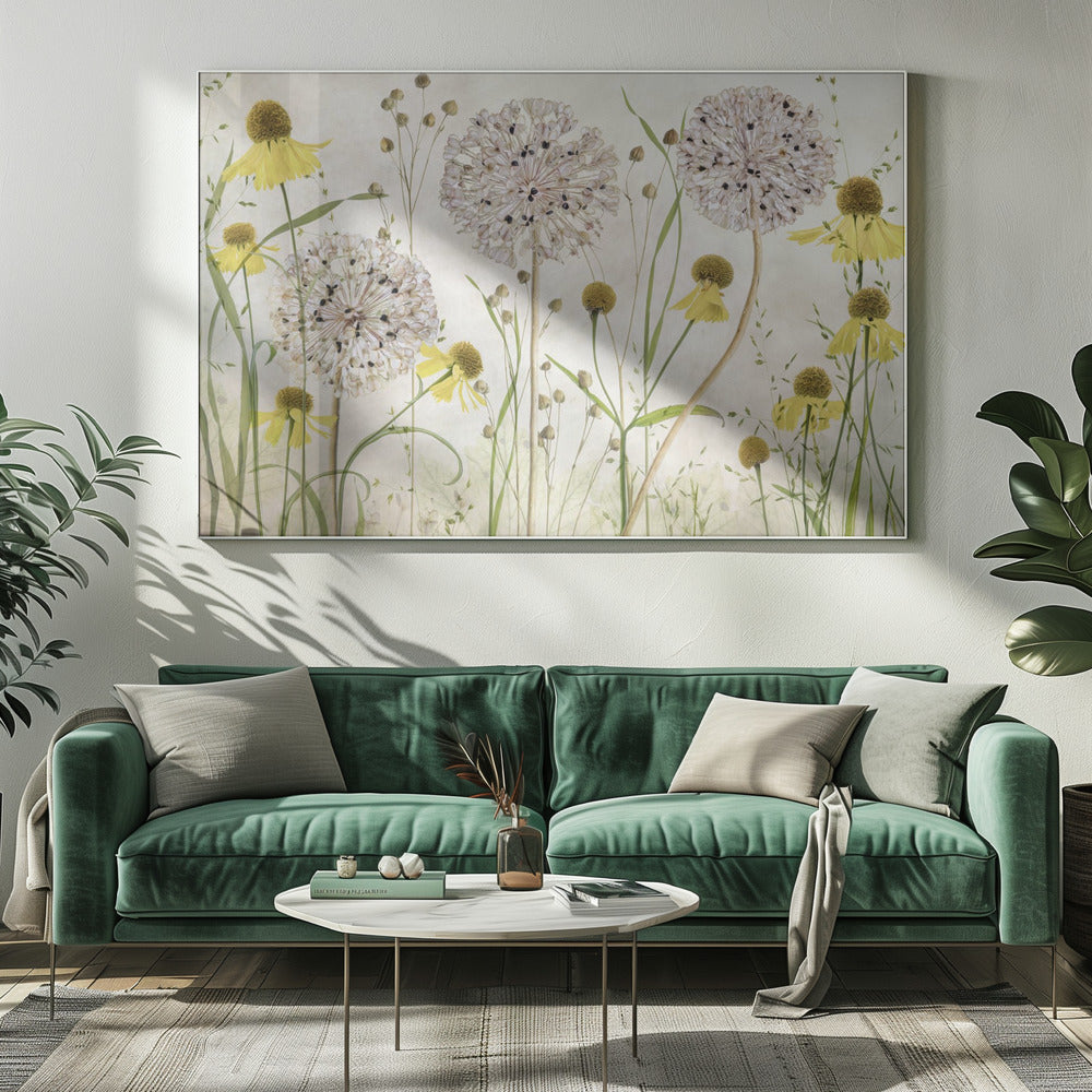 Alliums and heleniums - Poster / Art Print