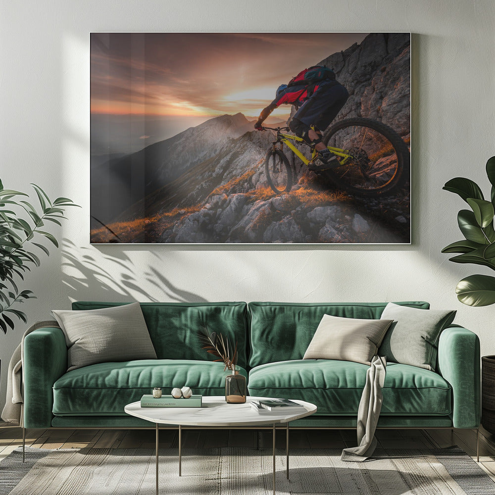 Golden hour high alpine ride - Poster / Art Print