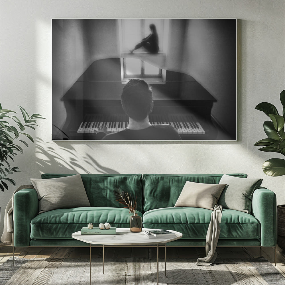 the pianist and his muse - Poster / Art Print