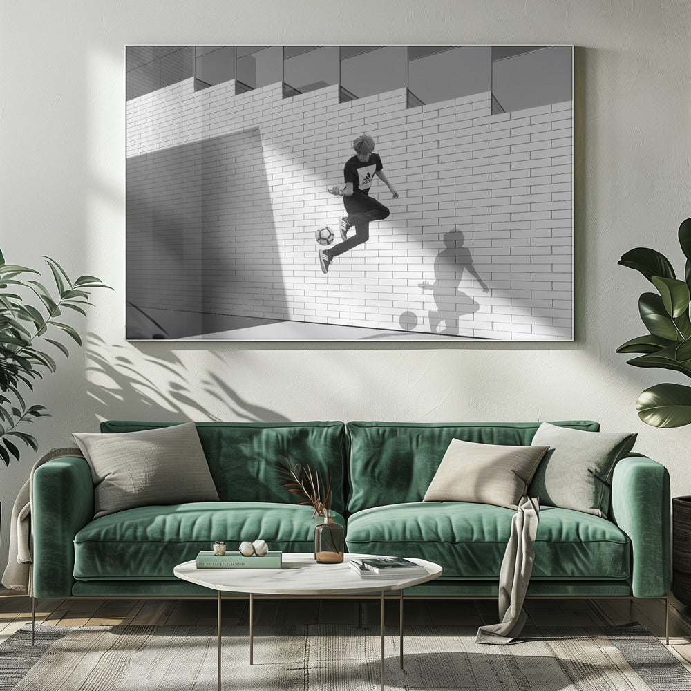 Boy with football - Poster / Art Print