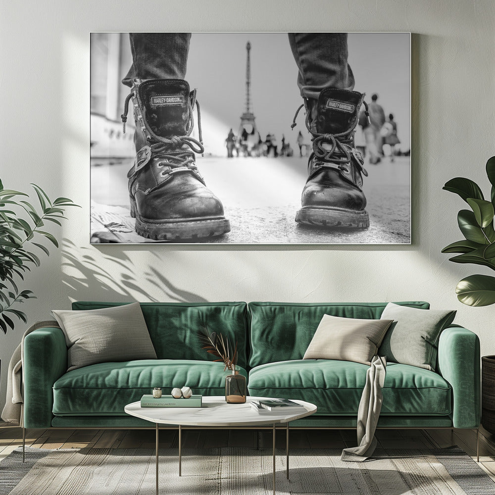 Biker Boots in Paris - Poster / Art Print