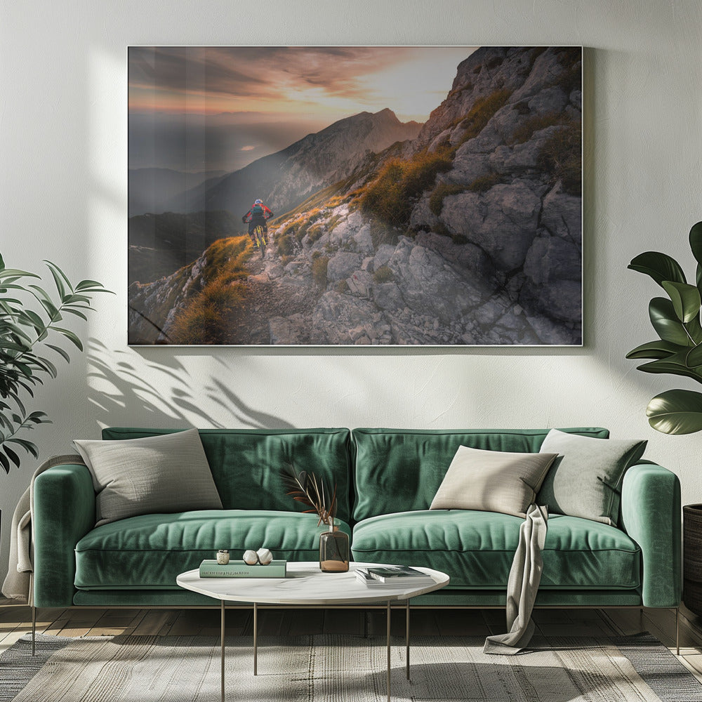 Sunset high alpine ride - Poster / Art Print