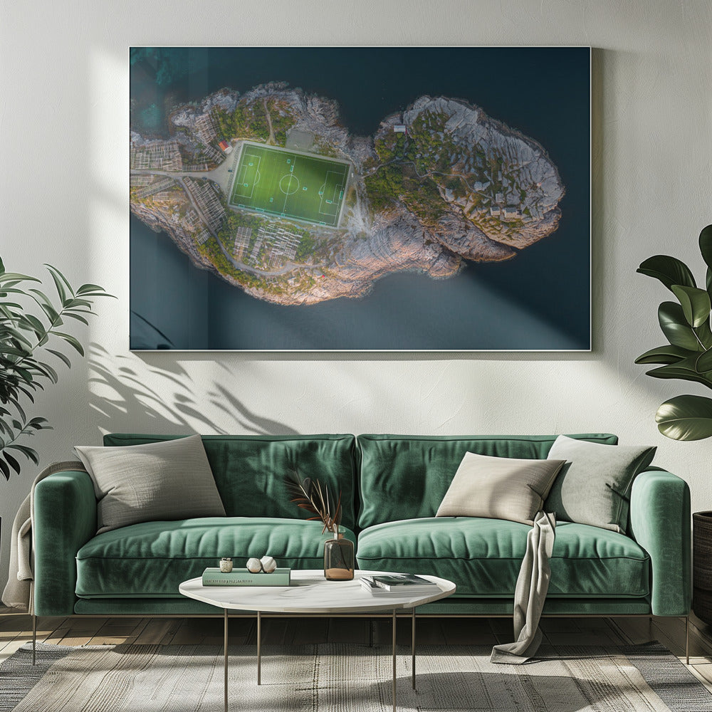 Football field on the edge of the world - Poster / Art Print