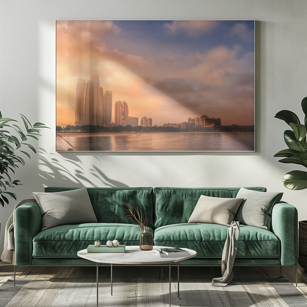Etihad Towers & Emirates Palace, Abu Dhabi, UAE - Poster / Art Print