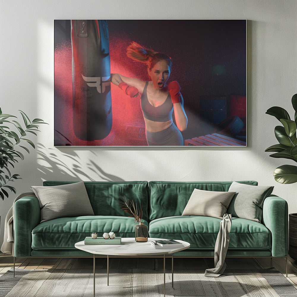 Portrait of lady boxer - Poster / Art Print