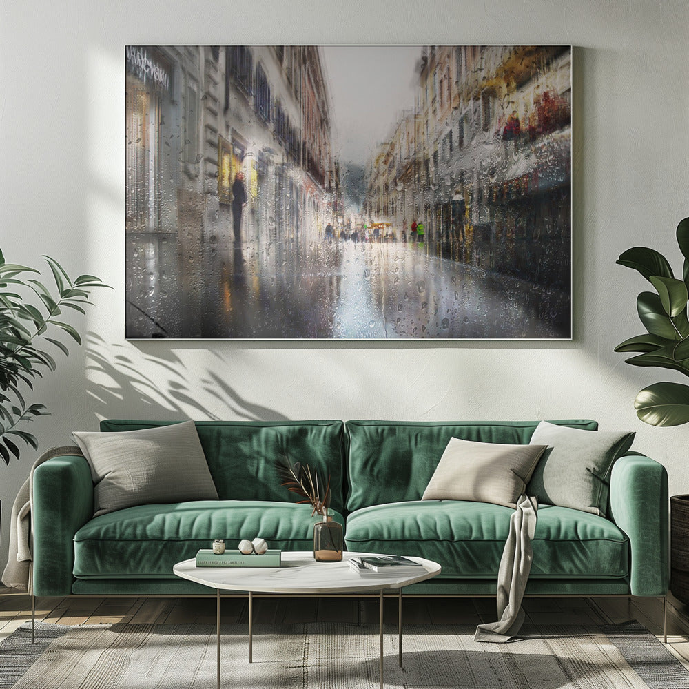 After the rain in the alleys of Rome - Poster / Art Print