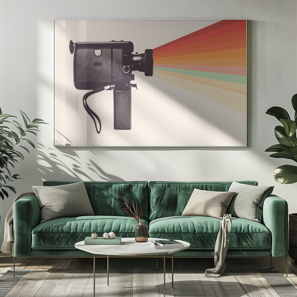 Movie Camera Rainbow - Poster / Art Print