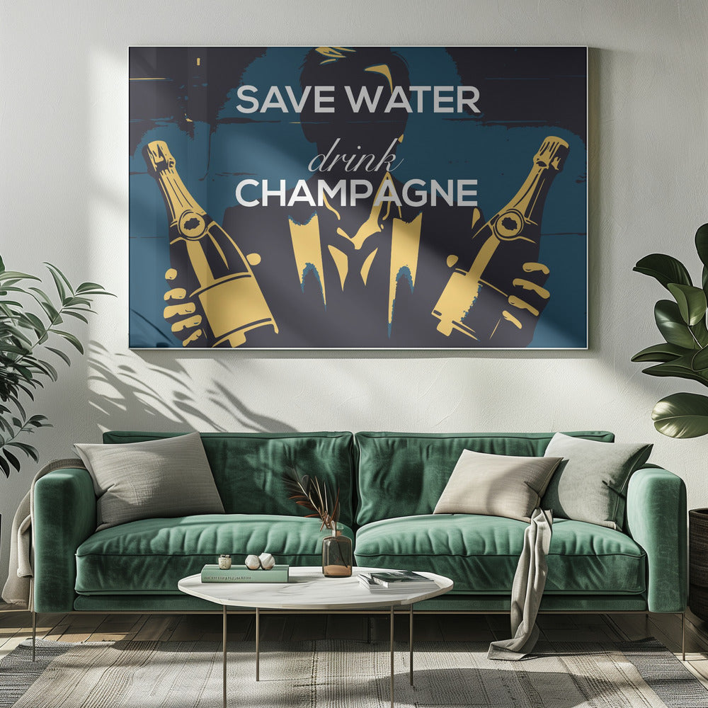 Save water - Drink champagne - Poster / Art Print