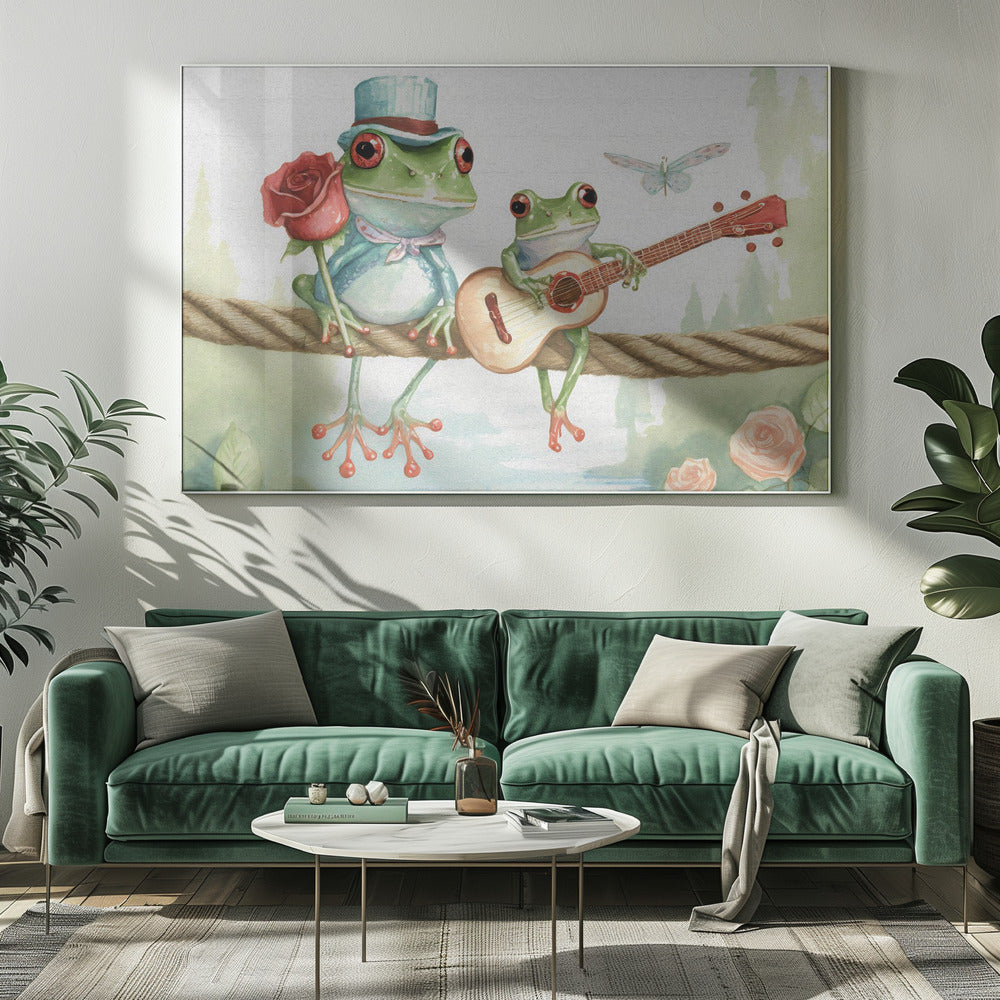 Frogs on a rope - Poster / Art Print