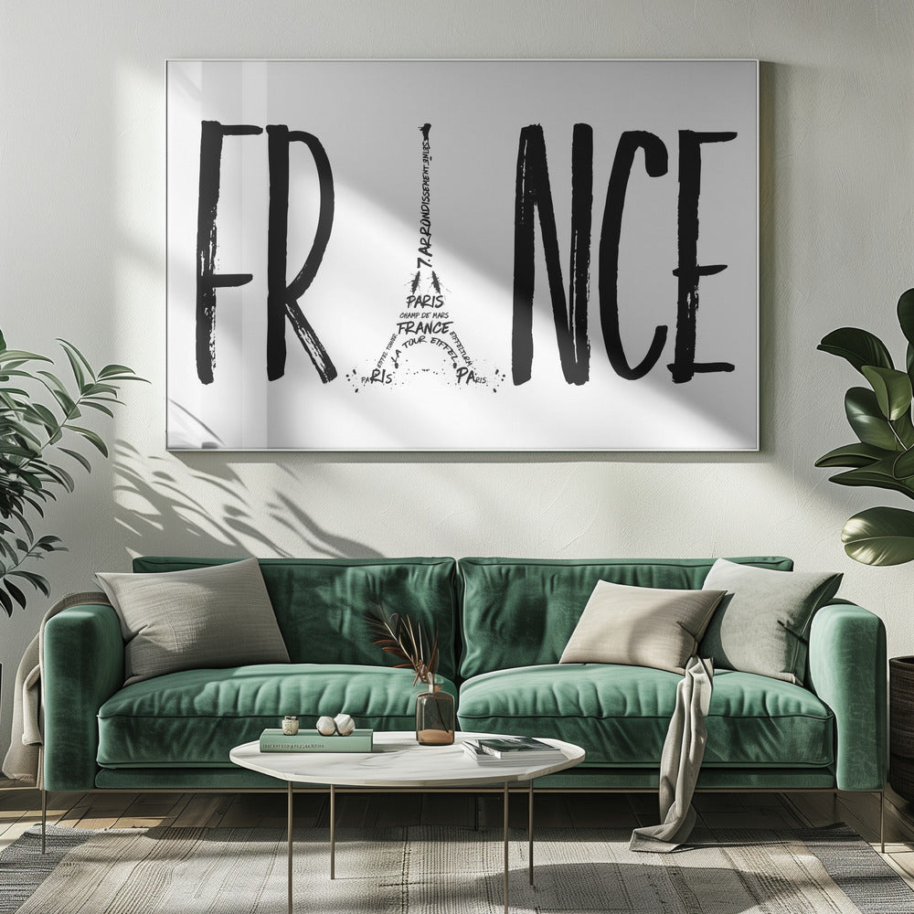 FRANCE Typography - Poster / Art Print