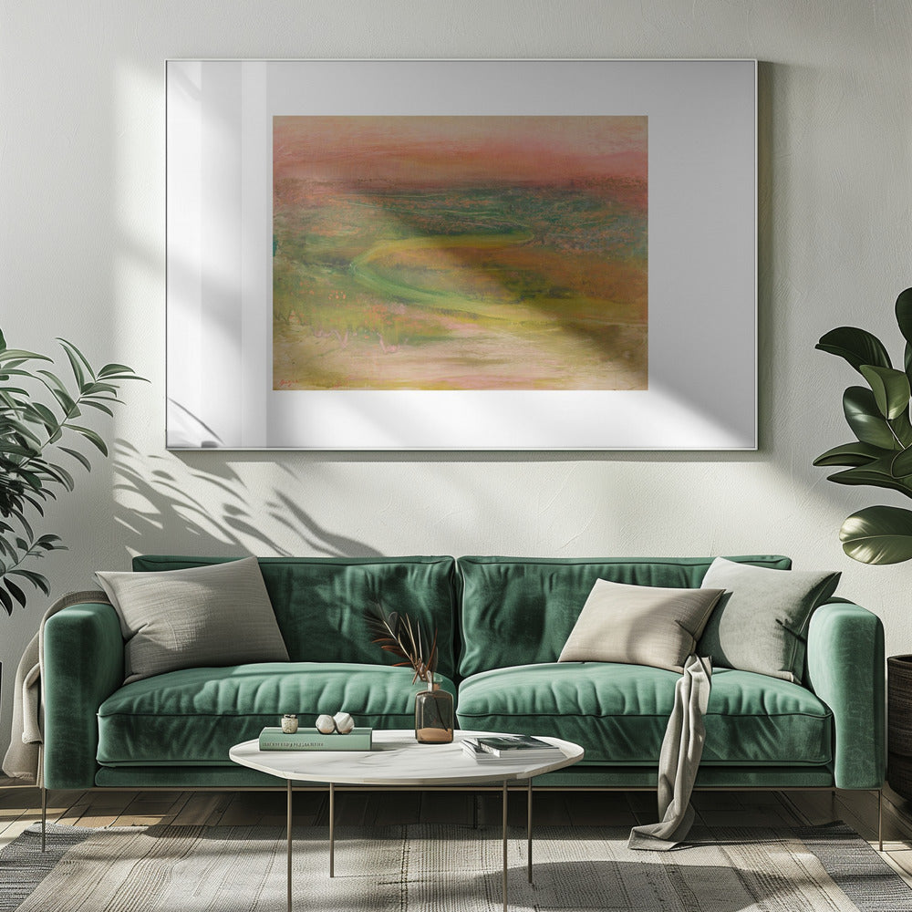 S Shaped Path In an Abstracted Landscape No.2 - Poster / Art Print