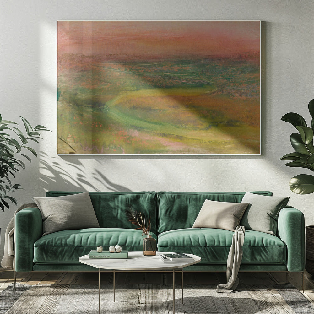 S Shaped Path In an Abstracted Landscape - Poster / Art Print