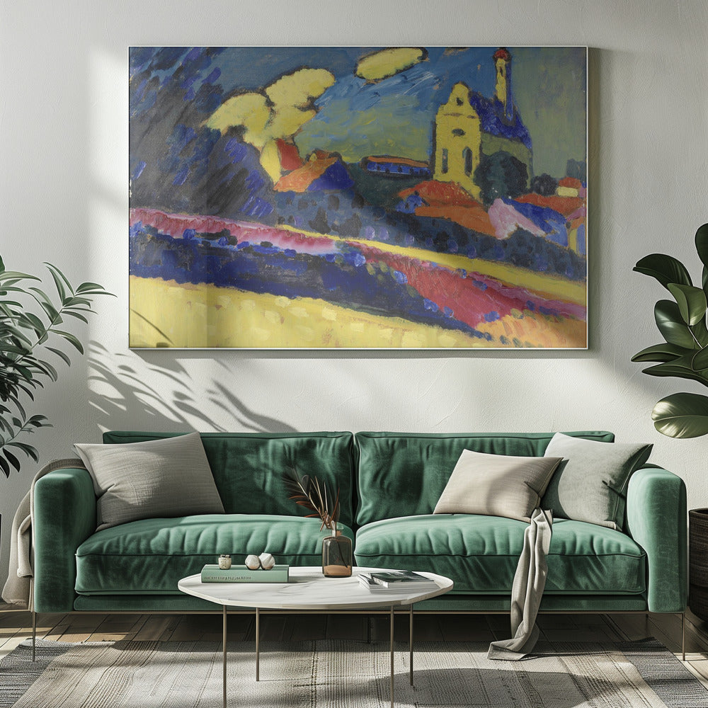 Study of Murnau Landscape With Church (1909) - Poster / Art Print
