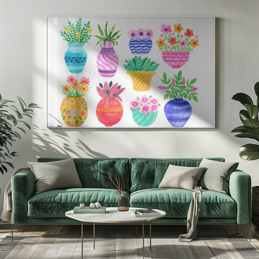 Pots and Flowers - Poster / Art Print