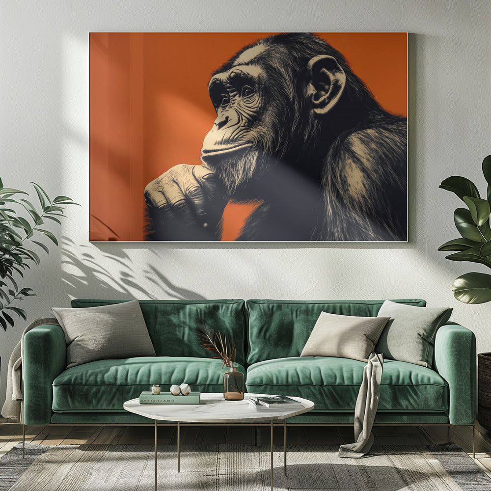 Thinking Monkey - Poster / Art Print