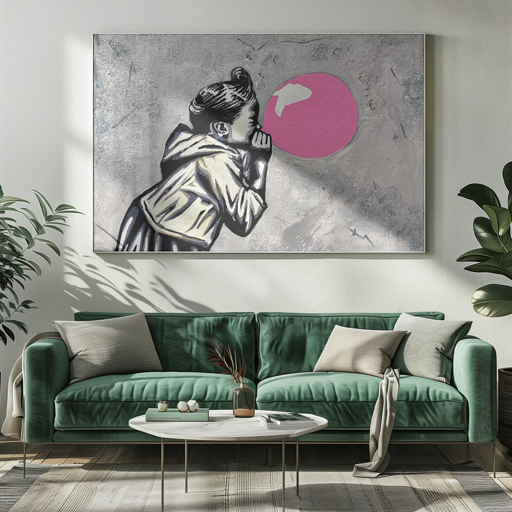 Pink balloon - Poster / Art Print