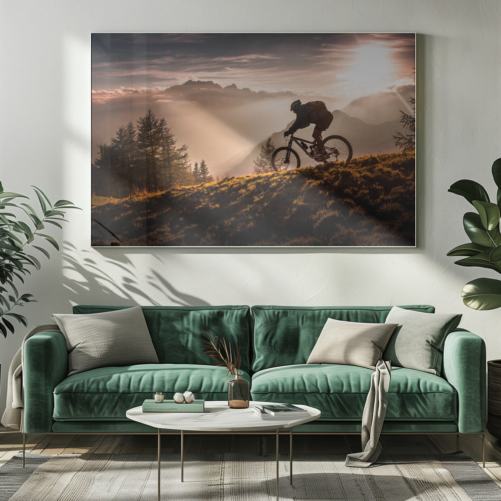Golden hour biking - Poster / Art Print
