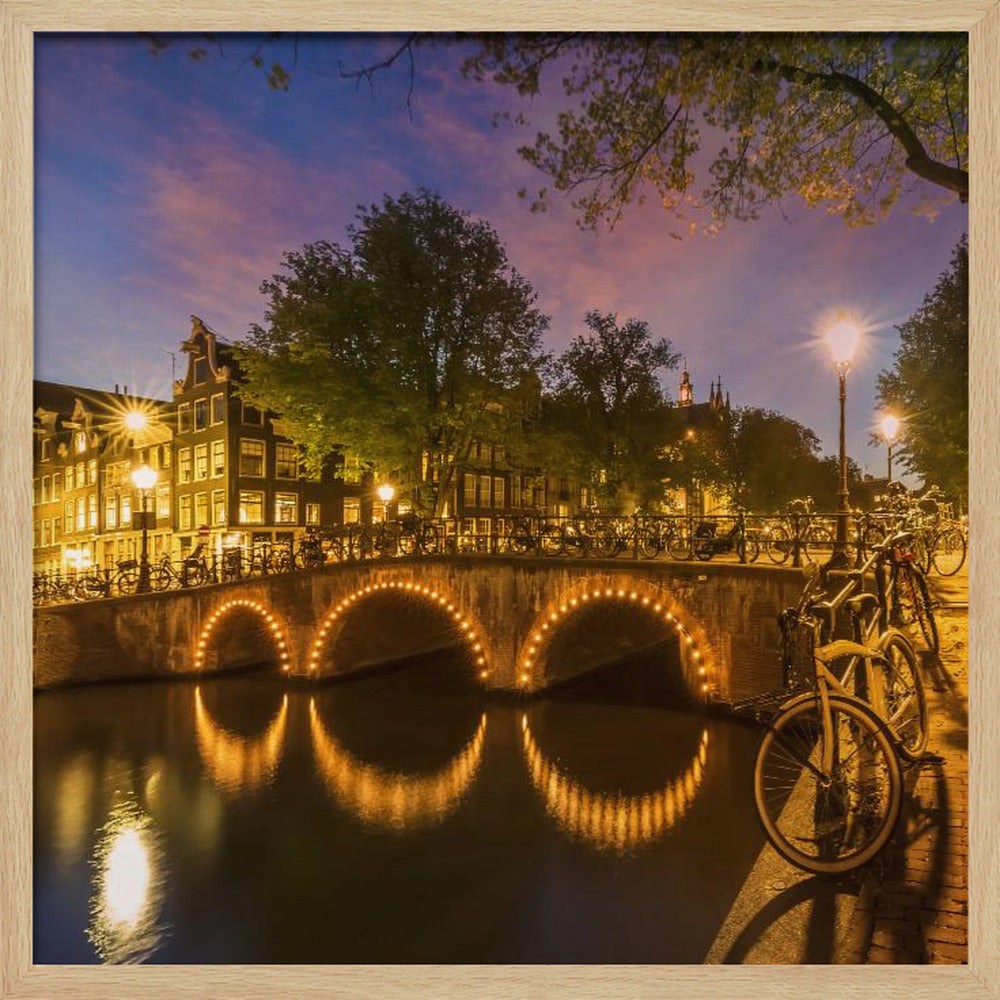 AMSTERDAM Idyllic nightscape from Keizersgracht - Poster / Art Print