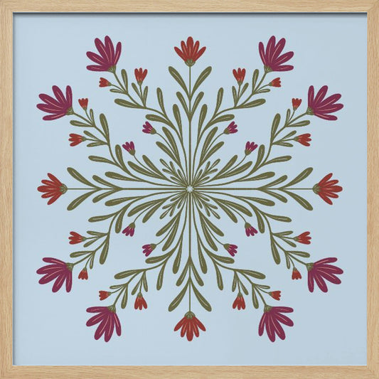 Symmetrical Floral Pattern - Poster / Art Print