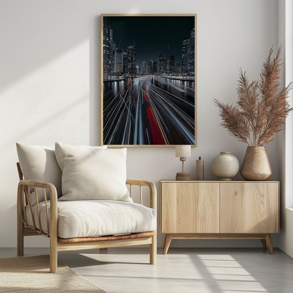 Traffic jam in the Dubai canal - Poster / Art Print