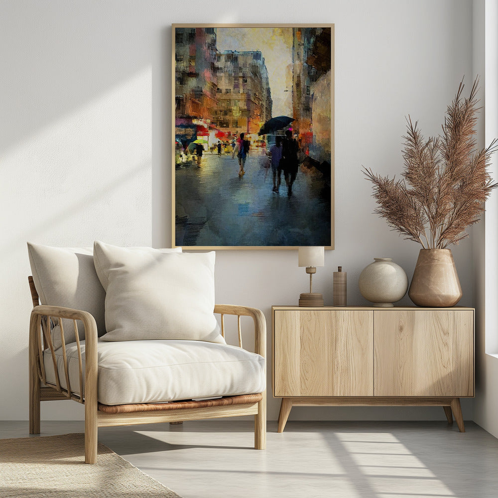 Hong Kong street scene - Poster / Art Print