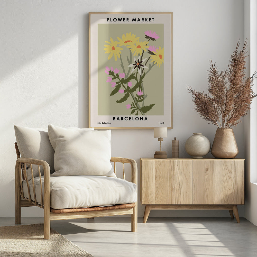 Flower Market Barcelona - Poster / Art Print