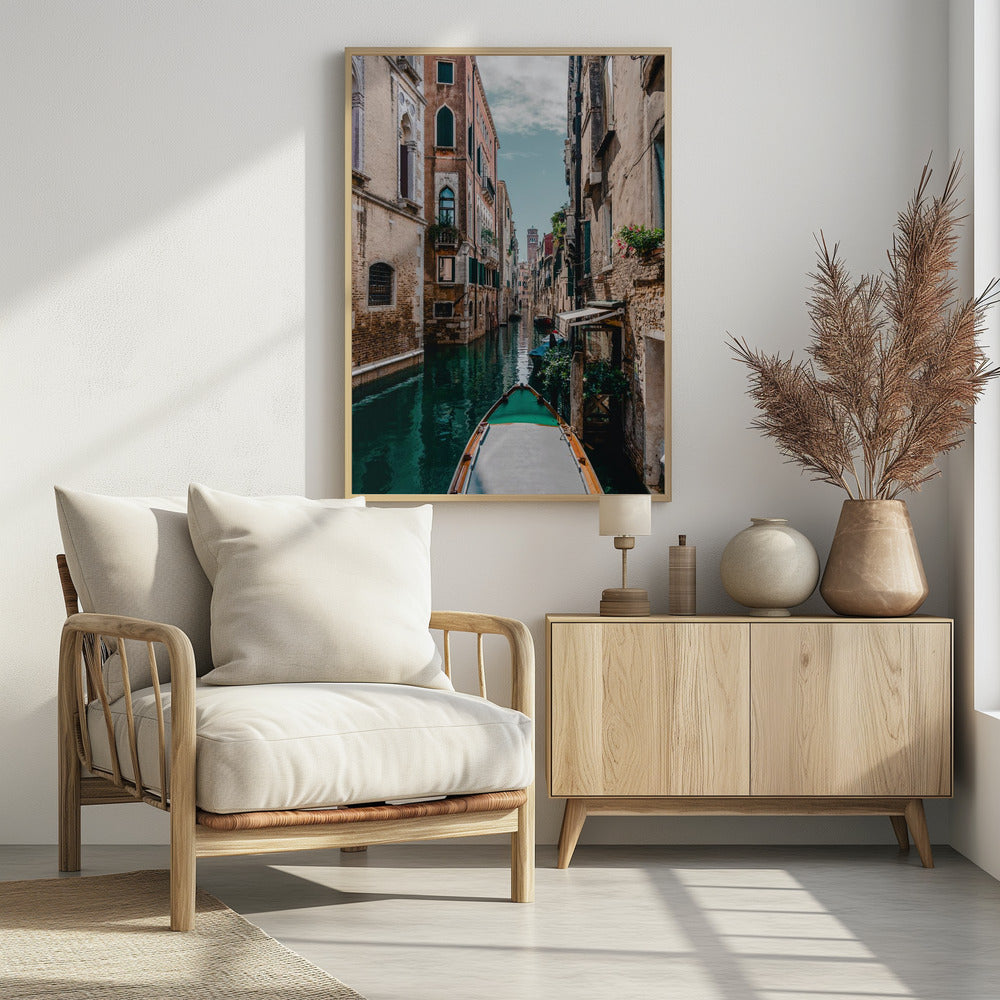 Boat on the river - Poster / Art Print