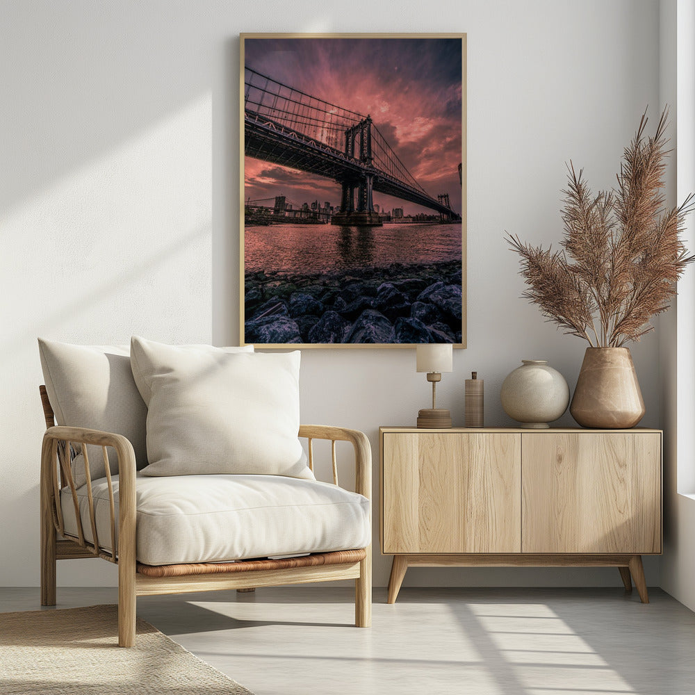 Manhattan Bridge Wide Angle - Poster / Art Print