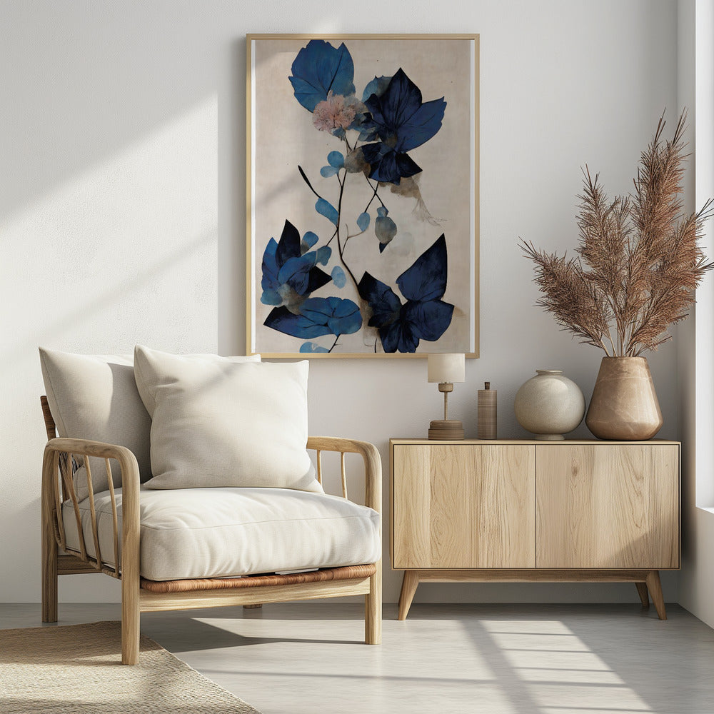 Blue Dry Flowers - Poster / Art Print