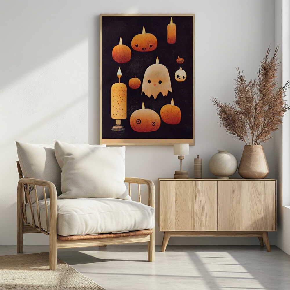 Haunted Pumpkin Glow - Poster / Art Print