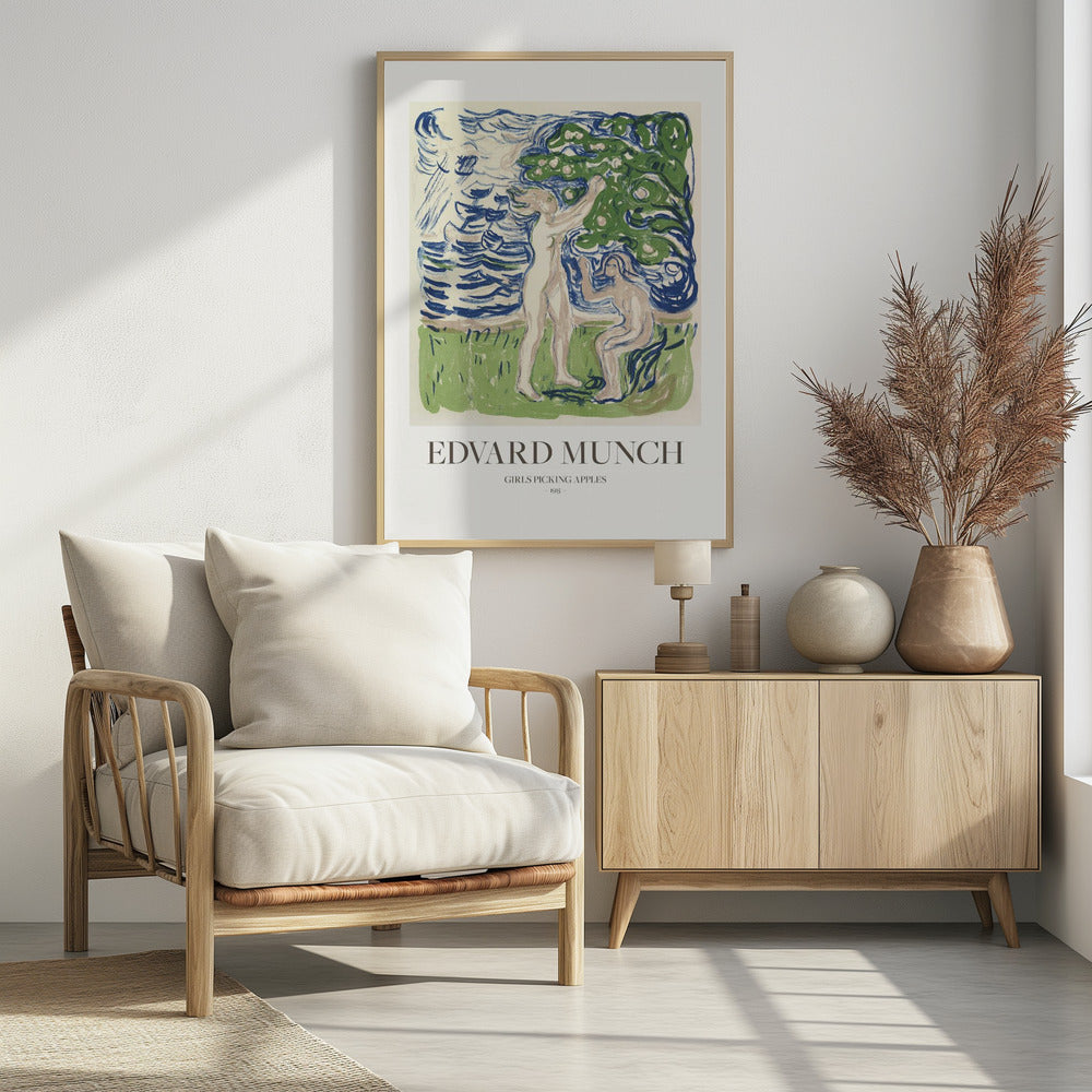 Girls Picking Apples - Poster / Art Print