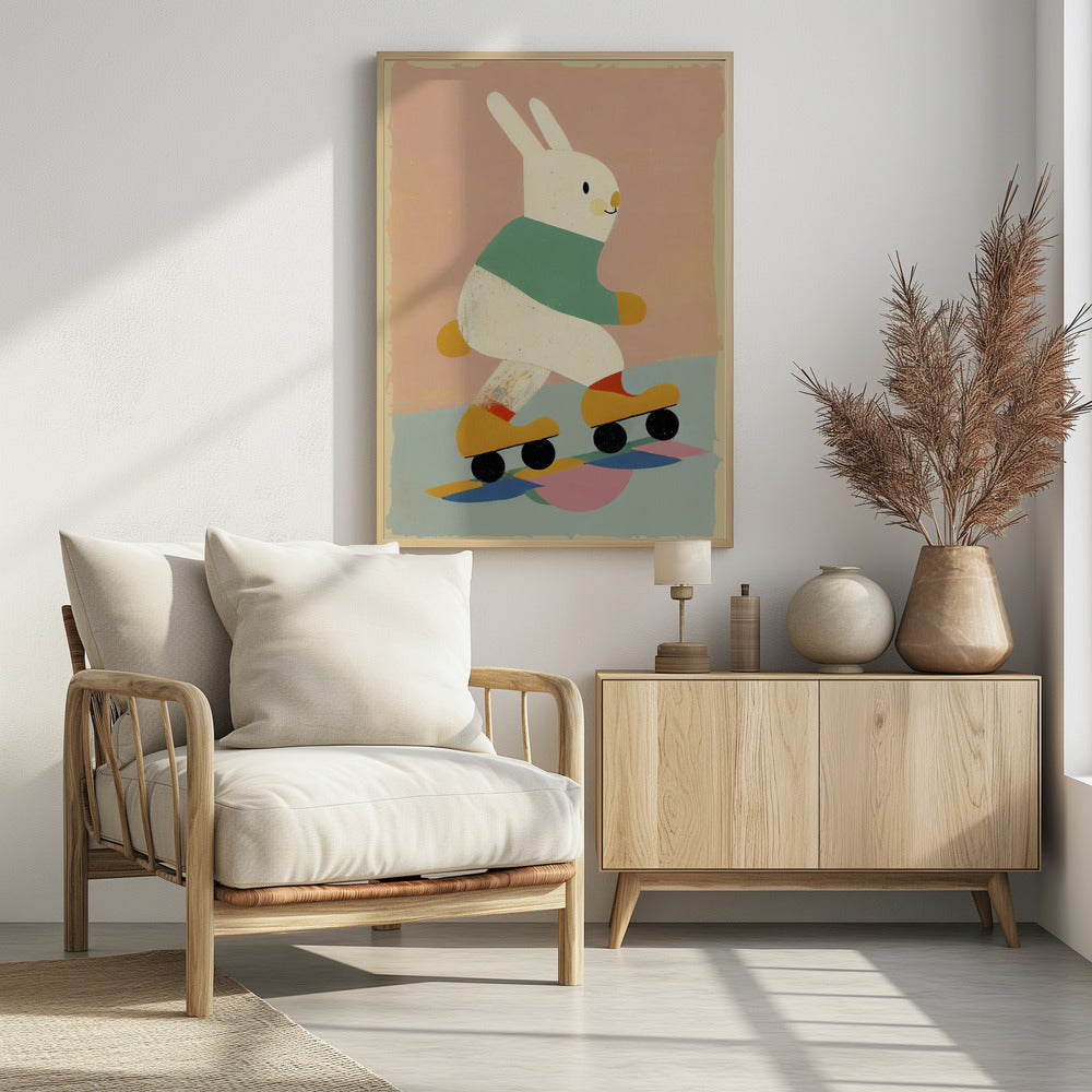 Skating Bunny - Poster / Art Print