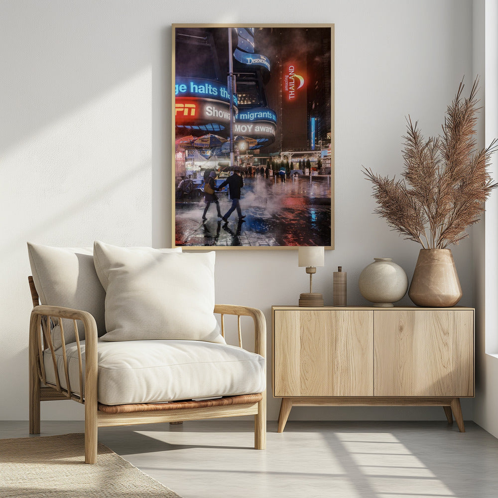 Time Square Rainy Night - Poster / Art Print