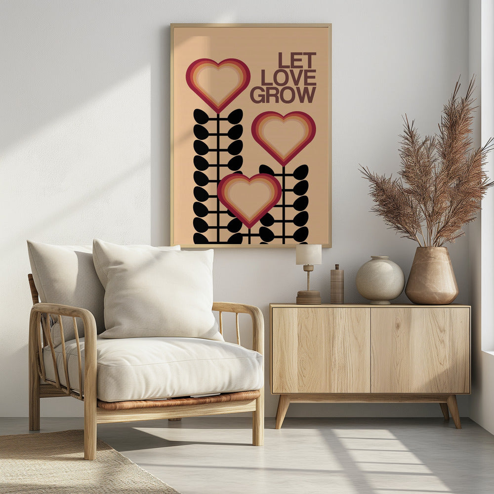 Let Love Grow Cream - Poster / Art Print