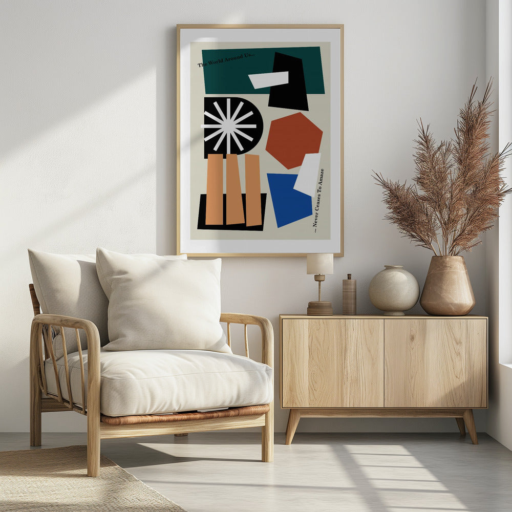 The World Around Us Greige - Poster / Art Print
