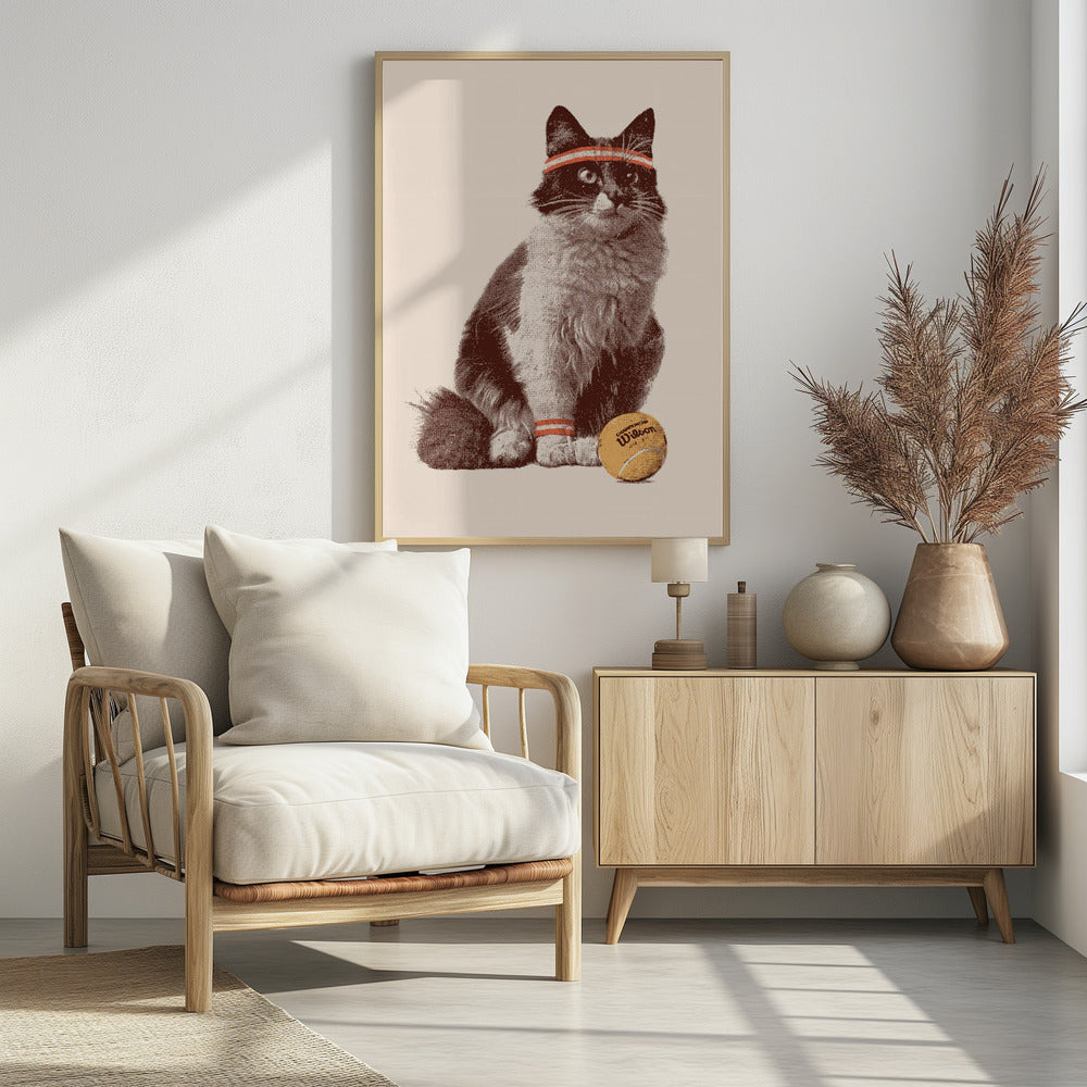 Chat Tennis - Poster / Art Print
