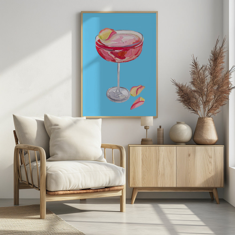 Sparkling Rose Gin Cocktail - Poster / Art Print