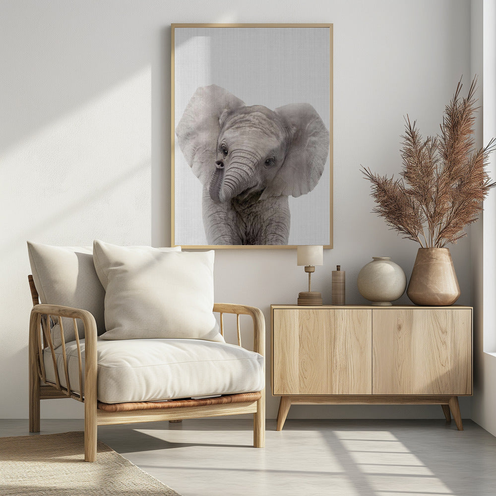 Peekaboo Baby Elephant - Poster / Art Print