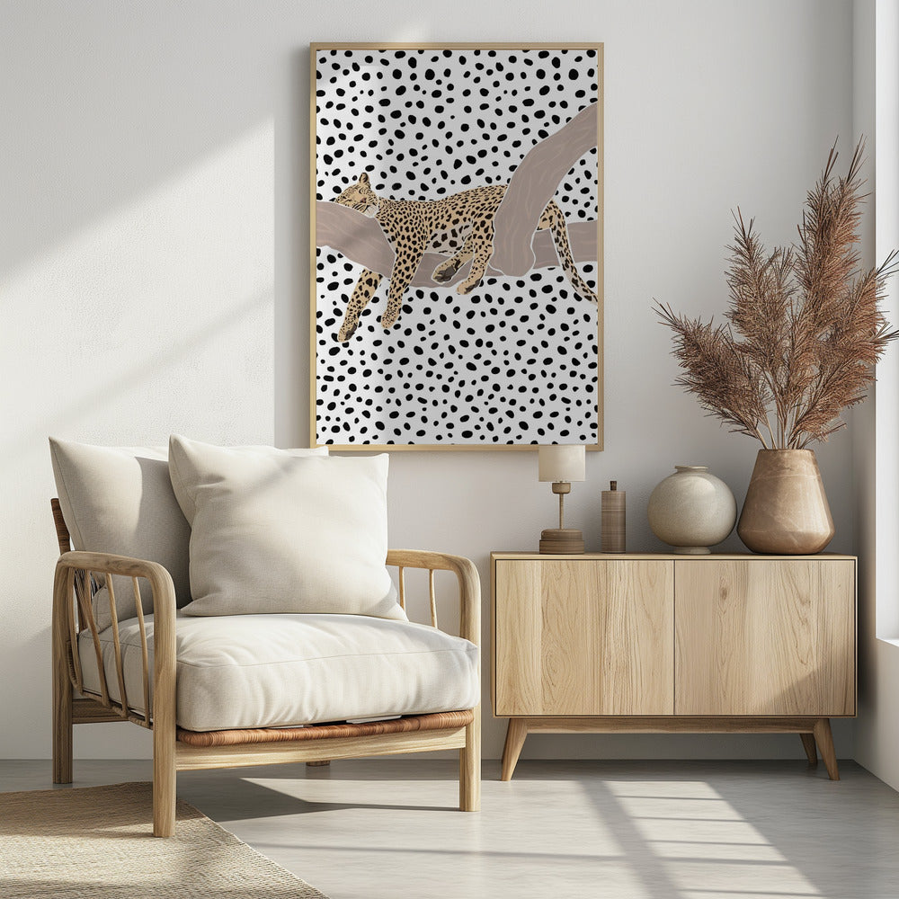 Leopard Sleeping Polkadots - Poster / Art Print