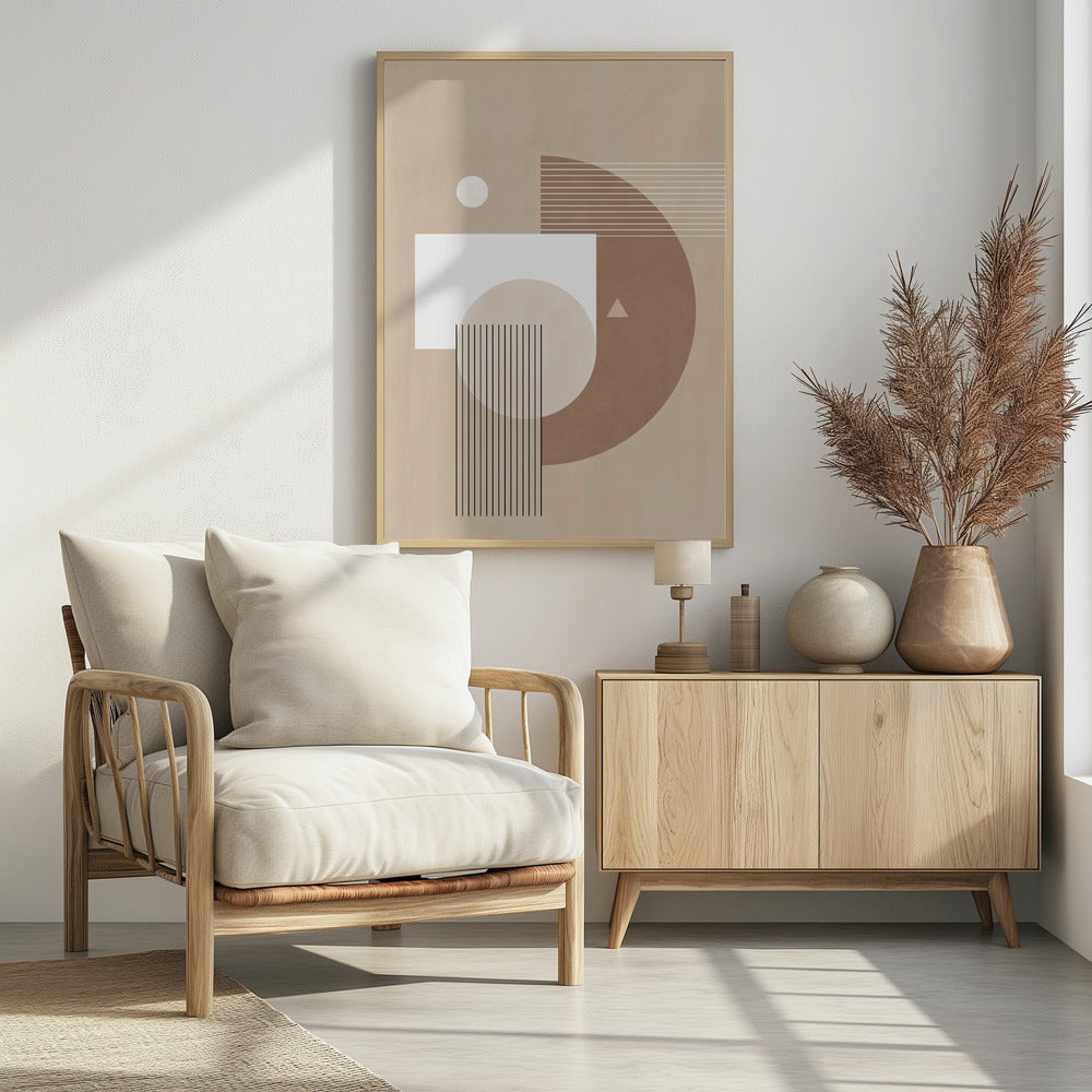 Neutral Semicircles Poster No.1 - Poster / Art Print
