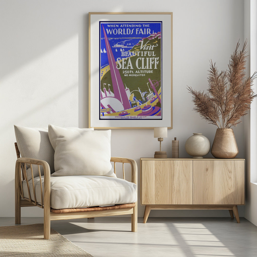 When Attending the Worlds Fair, Visit Beautiful Sea Cliff - Poster / Art Print