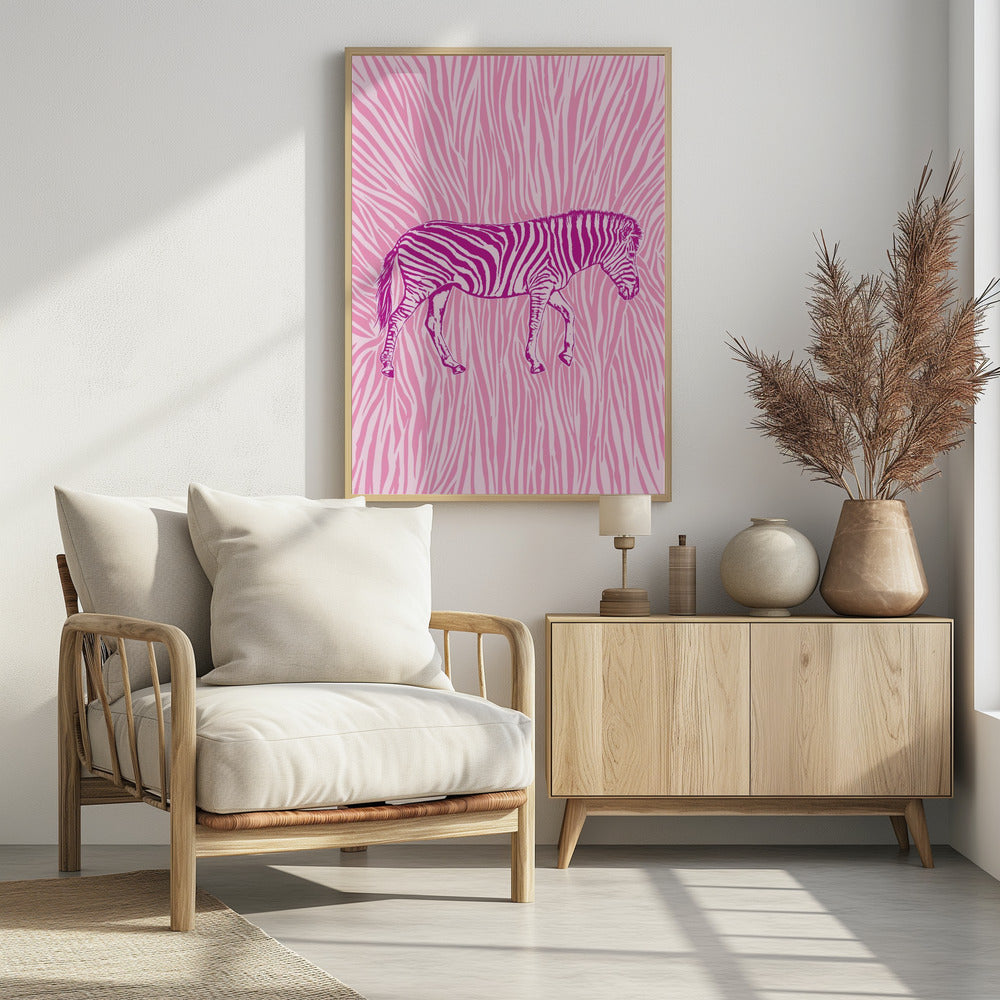 African Zebra striking camouflage - Poster / Art Print