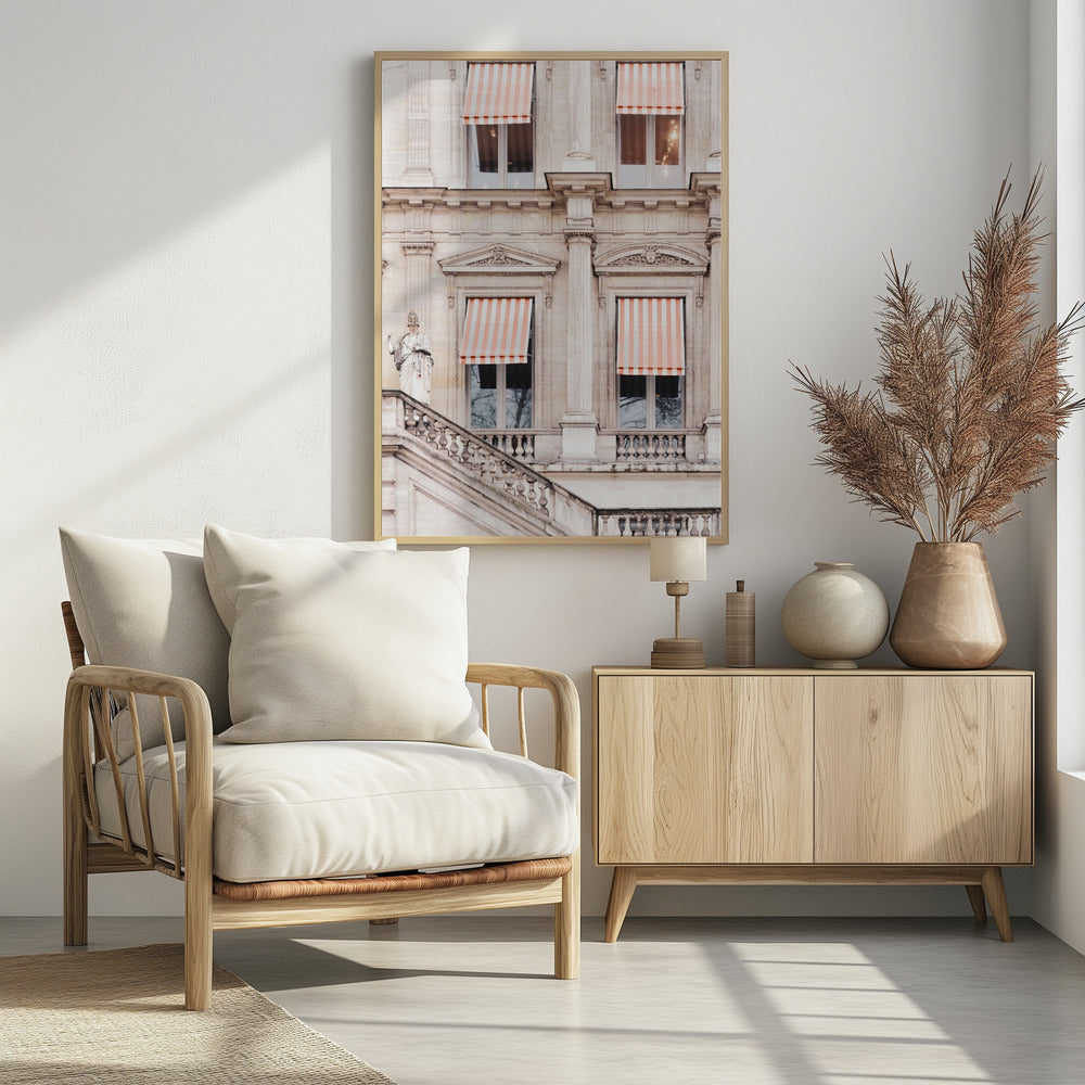 Striped Paris Awning - Poster / Art Print