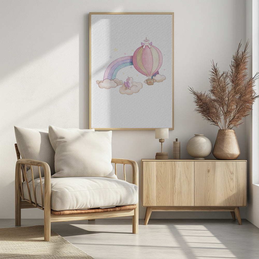 Kawai Cloudy Unicorn - Poster / Art Print
