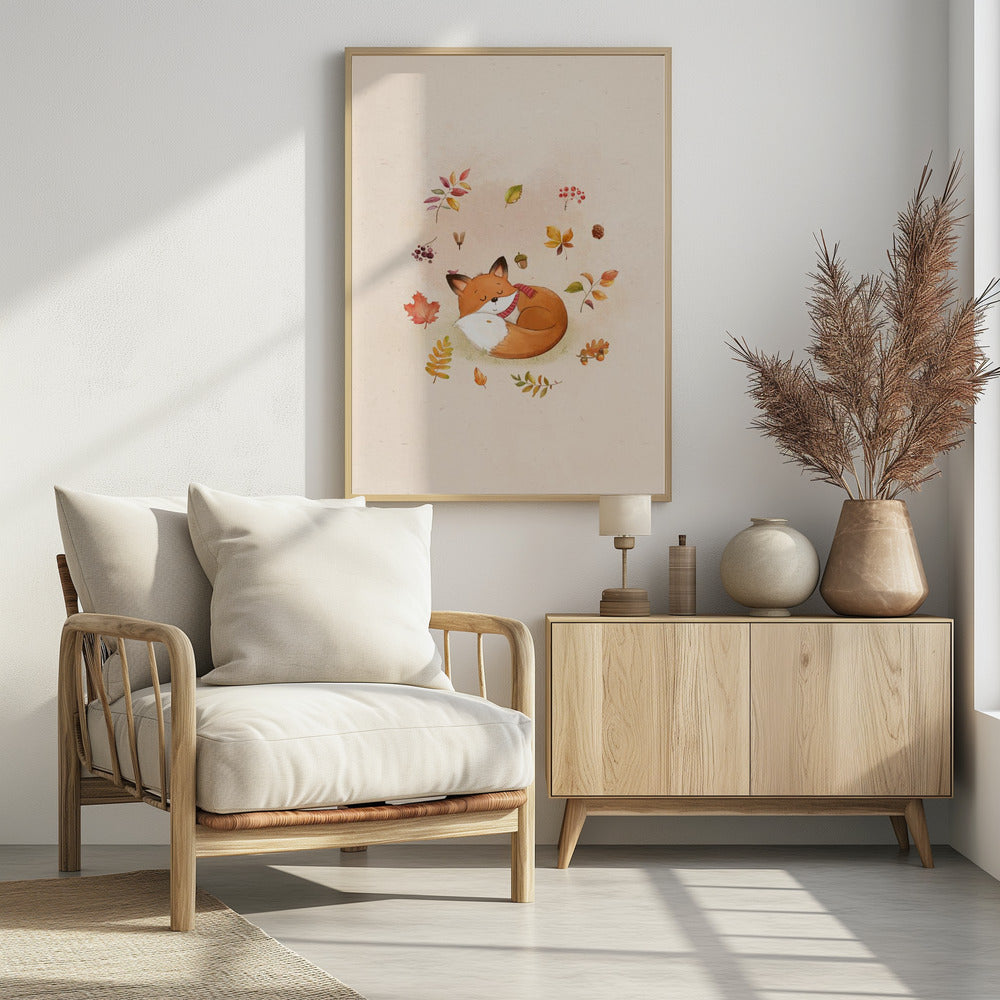 Fox In Fall Foliage - Poster / Art Print