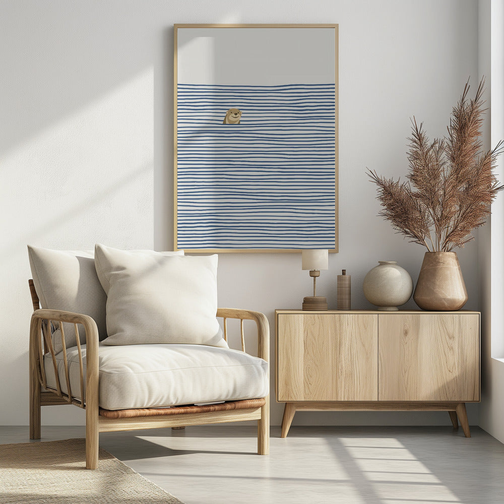 Otter in the Waves - Poster / Art Print