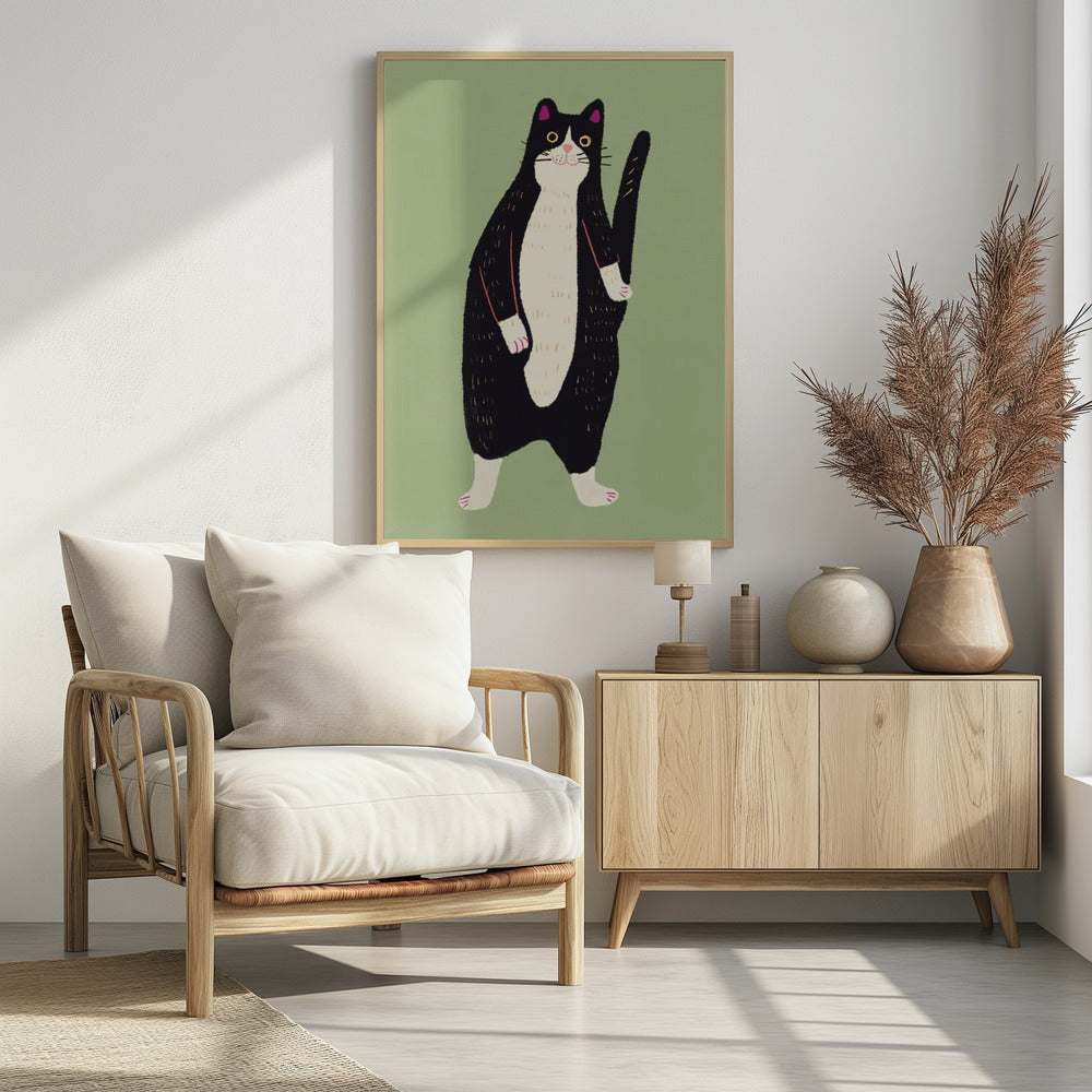 Black and white cat 02 - Poster / Art Print