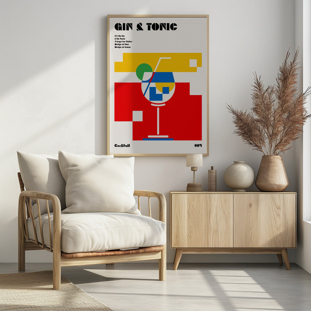 Gin & Tonic Bauhaus Cocktail - Poster / Art Print