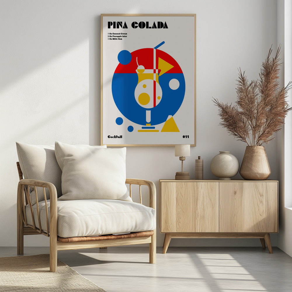 Pina Colada Bauhaus Cocktail - Poster / Art Print