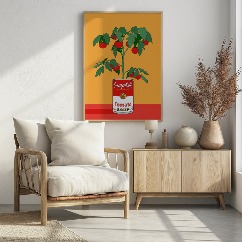 Campbells Soup Tomato Plant Retro Illustration - Poster / Art Print